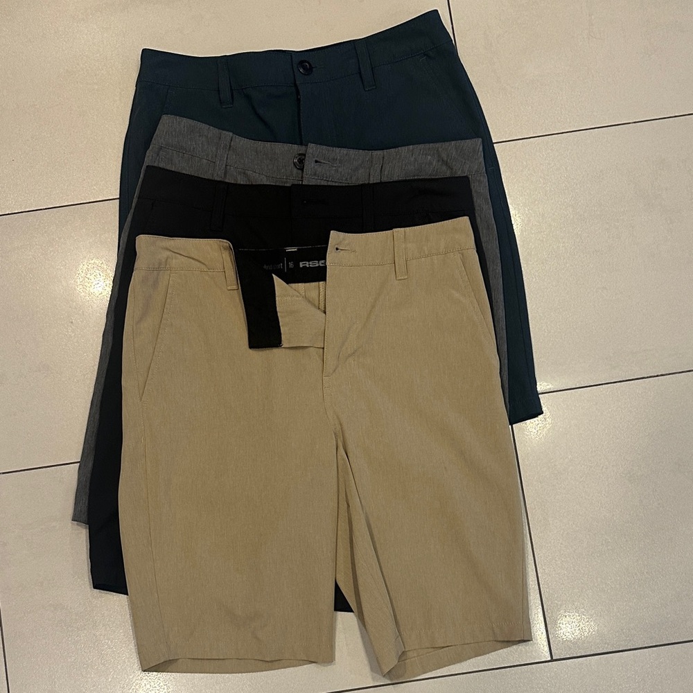 RSQ Boys Hybrid Shorts (4) -  Black, Gray, Tan, and Green- Size 16